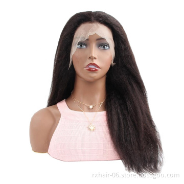 ISEE Wholesale European Kosher China Natural Hairline 4A 4B 4C  250% Density Women Lace Front Brazilian Yaki Human Hair Wig